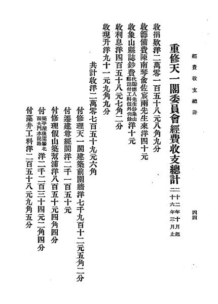 重修天一阁委员会征信录-重修天一阁委员会插图4