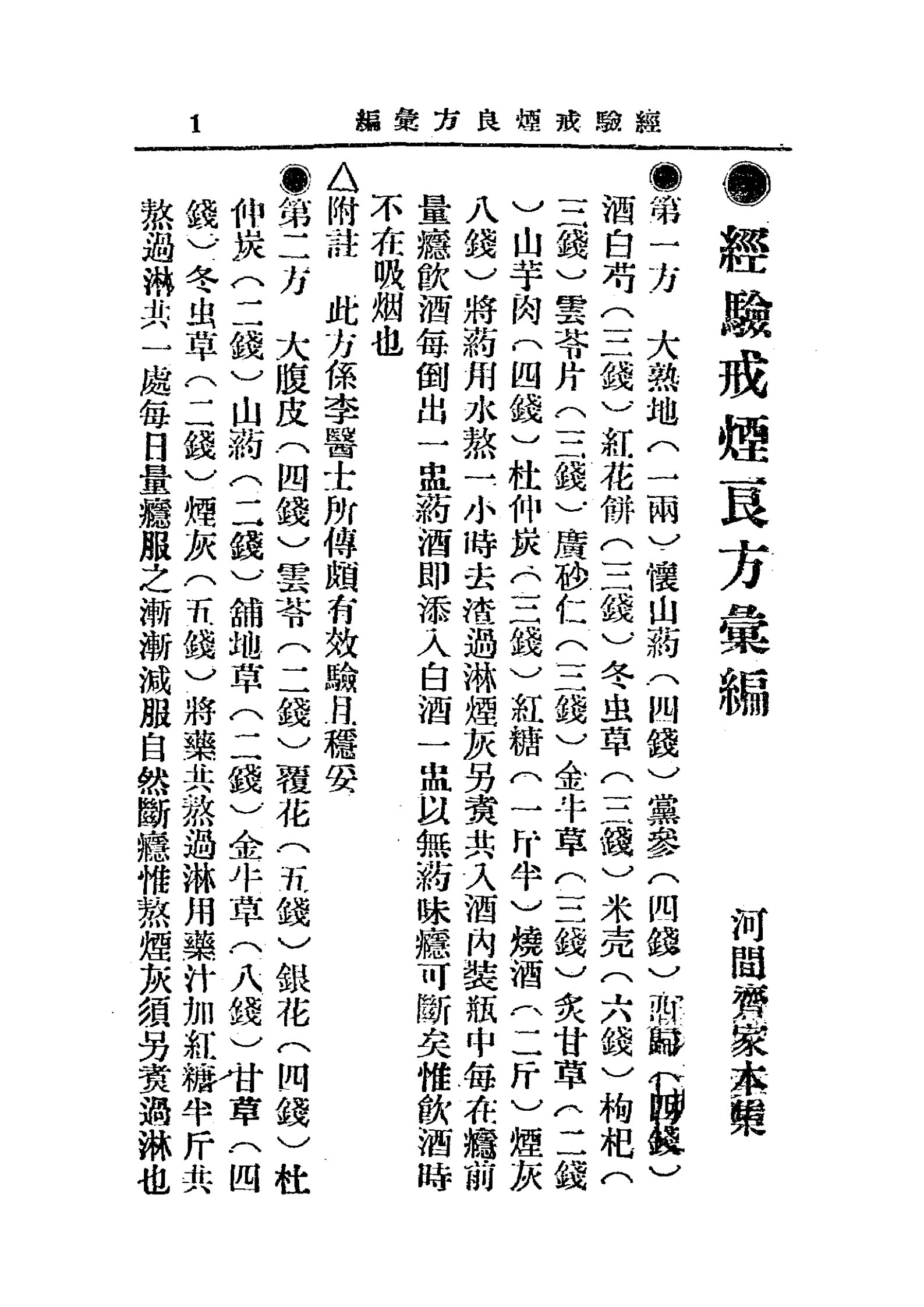 经验戒烟良方汇编PDF中医古籍下载，齐家本集插图1